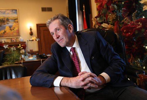 RUTH BONNEVILLE / WINNIPEG FREE PRESS

PALLISTER YEAR ENDER: 
Photo of Premier Brian Pallister during Free Press year end interview on Thursday in his office. 
 
Larry Kusch
Legislature reporter


Dec 13th,  2018