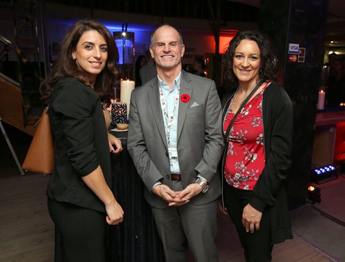 JASON HALSTEAD / WINNIPEG FREE PRESS

L-R: Maria Cotroneo (director, Primary Health Care Program, Winnipeg Regional Health Authority), Rick Lees (Main Street Project executive director) and Tricia Coulter (manager, Sub-acute Medicine, Victoria General Hospital) at the Pop Up Soirée sneak-peek event for Main Street Project's new home at the former Mitchell Fabrics building at 637 Main St. on Nov. 8, 2018. (See Social Page)