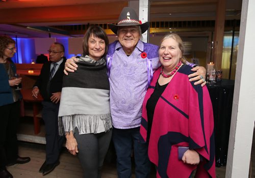 JASON HALSTEAD / WINNIPEG FREE PRESS

L-R: Lucille Bruce (End Homelessness Winnipeg CEO), Winston Wuttunee and Geri Wuttunee at the Pop Up Soirée sneak-peek event for Main Street Project's new home at the former Mitchell Fabrics building at 637 Main St. on Nov. 8, 2018. (See Social Page)