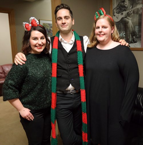 JASON HALSTEAD / WINNIPEG FREE PRESS

L-R: Free Press writer Jen Zoratti, musician Sandy Taronno and Free Press writer Erin Lebar at the Winnipeg Free Press Bury the Lede Live: A Holiday Podcast Spectacular event at the West End Cultural Centre on Dec. 16, 2018. (See Social Page)