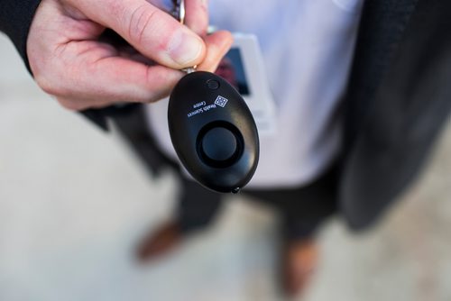 MIKAELA MACKENZIE / WINNIPEG FREE PRESS
Ronan Segrave, the interim CEO of HSC, shows off the new personal alarm devices in Winnipeg on Tuesday, Dec. 18, 2018. 
Winnipeg Free Press 2018.