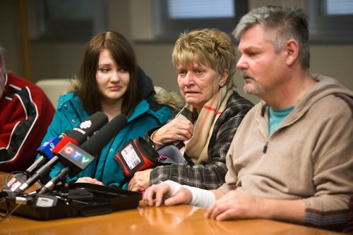 MIKAELA MACKENZIE / WINNIPEG FREE PRESS
Linda Kruger speaks as her family holds a press conference at the Grace Hospital after their home burned down just days before Christmas in Winnipeg on Friday, Dec. 21, 2018. 
Winnipeg Free Press 2018.
On December 20, 2018, at 1:20 am, Headingley RCMP received a report of a house fire on Park Avenue in Oak Bluff, Manitoba.