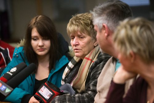 MIKAELA MACKENZIE / WINNIPEG FREE PRESS
Linda Kruger speaks as her family holds a press conference at the Grace Hospital after their home burned down just days before Christmas in Winnipeg on Friday, Dec. 21, 2018. 
Winnipeg Free Press 2018.
On December 20, 2018, at 1:20 am, Headingley RCMP received a report of a house fire on Park Avenue in Oak Bluff, Manitoba.