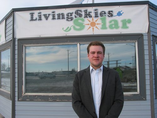 Canstar Community News Dec. 18, 2018 - Riley Unger, sales director for Living Skies Solar in Headingley, stands outside the business' location at 5431 Portage Ave. which he says might soon close due to a drop in demand for solar energy systems. (ANDREA GEARY/CANSTAR COMMUNITY NEWS)