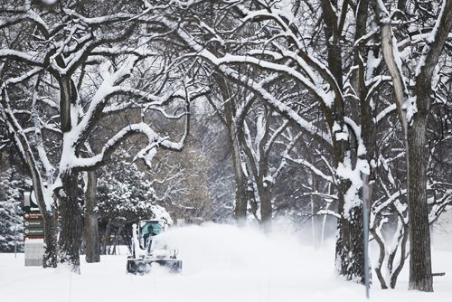 Crews clear snow at Assiniboine Park in Winnipeg  Sunday, December 23, 2018.