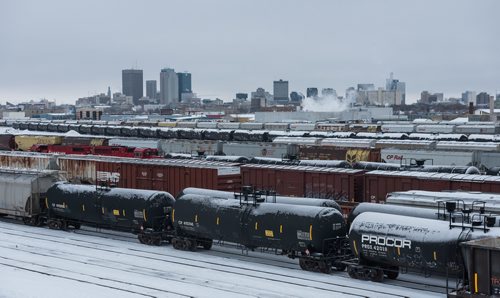 DAVID LIPNOWSKI / WINNIPEG FREE PRESS

Oil tank train cars as seen from the Arlington Bridge Wednesday December 26, 2018. 


For a 49.8 feature running Jan5