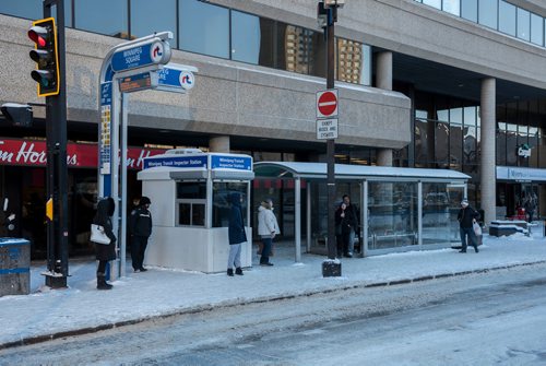 DAVID LIPNOWSKI / WINNIPEG FREE PRESS

Winnipeg Transit Inspector Stations are now operating at two downtown safety hot spots, including this one at Graham Avenue and Fort Street Thursday December 27, 2018.