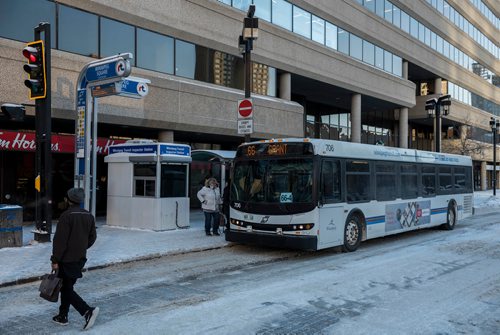 DAVID LIPNOWSKI / WINNIPEG FREE PRESS

Winnipeg Transit Inspector Stations are now operating at two downtown safety hot spots, including this one at Graham Avenue and Fort Street Thursday December 27, 2018.