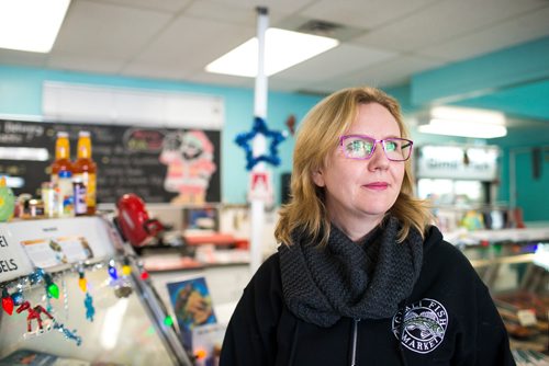 MIKAELA MACKENZIE / WINNIPEG FREE PRESS
Wendy Vigfusson, general manager of the Gimli Fish Market, poses for a portrait in Winnipeg on Friday, Dec. 28, 2018. She was almost duped by sophisticated hydro scammers, but figured out it was a scam before paying them.
Winnipeg Free Press 2018.