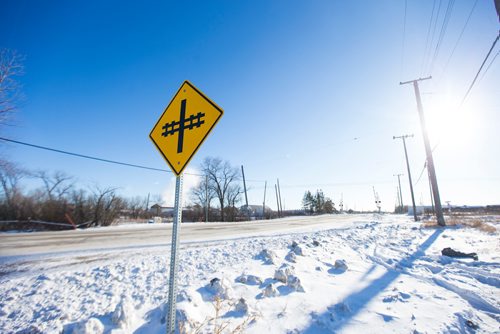 MIKAELA MACKENZIE / WINNIPEG FREE PRESS
Railway tracks in Winnipeg on Monday, Dec. 31, 2018. 
Winnipeg Free Press 2018.