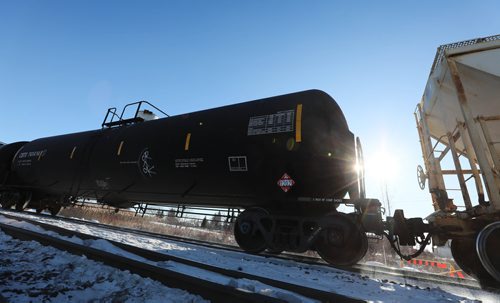 RUTH BONNEVILLE / WINNIPEG FREE PRESS

49.8 - rail safety feature story.

Photo of CN rail line along Taylor Ave. with  oil tanker cars.


Dec 31st,  2018