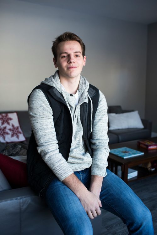 MIKAELA MACKENZIE / WINNIPEG FREE PRESS
Isaak Fast, who volunteers every Sunday morning at Misericordia Health Centre to bring patients to and from the chapel, poses for a portrait in his home in Winnipeg on Tuesday, Jan. 1, 2019. 
Winnipeg Free Press 2018.