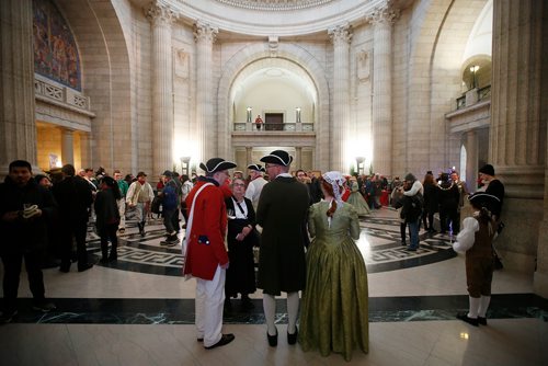 JOHN WOODS / WINNIPEG FREE PRESS
People attend the Lieutenant Governor's New Year's Levee at the Manitoba Legislature Tuesday, January 1, 2019.