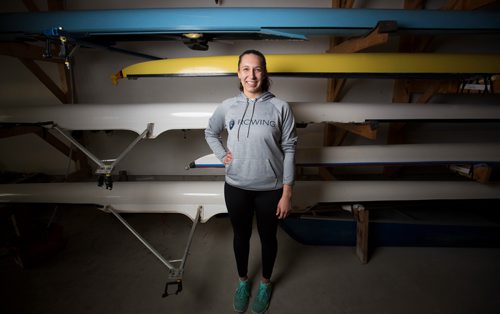 MIKE DEAL / WINNIPEG FREE PRESS
Old Dominion University rower Justine Gillert at the Winnipeg Rowing Club.
190103 - Thursday, January 03, 2019.
