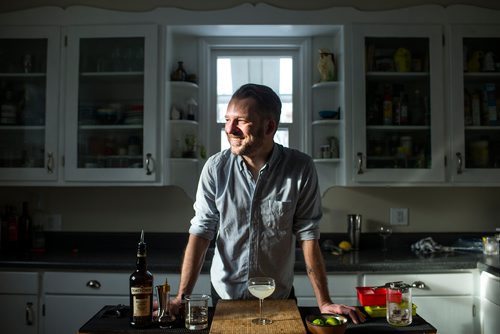 MIKAELA MACKENZIE / WINNIPEG FREE PRESS
Josey Krahn at his home bar in Winnipeg on Thursday, Jan. 3, 2019. 
Winnipeg Free Press 2018.