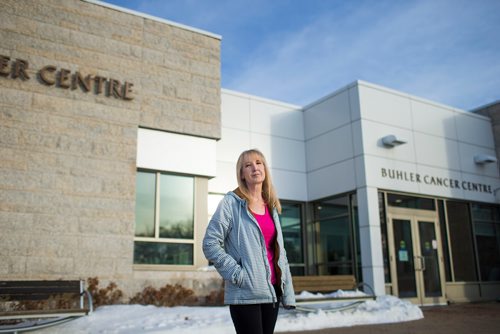 MIKAELA MACKENZIE / WINNIPEG FREE PRESS
Jennifer Zyla, who goes for Herceptin infusions every 3 weeks to keep her breast cancer from returning and is worried that the pumps used to administer it are beyond their inspection due date, poses for a photo at the Buhler Cancer Centre in Winnipeg on Thursday, Jan. 3, 2019. 
Winnipeg Free Press 2018.