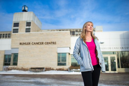 MIKAELA MACKENZIE / WINNIPEG FREE PRESS
Jennifer Zyla, who goes for Herceptin infusions every 3 weeks to keep her breast cancer from returning and is worried that the pumps used to administer it are beyond their inspection due date, poses for a photo at the Buhler Cancer Centre in Winnipeg on Thursday, Jan. 3, 2019. 
Winnipeg Free Press 2018.