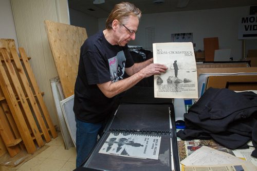 MIKE DEAL / WINNIPEG FREE PRESS
The producer of the original cassette Roman Panchyshyn, owner of Wild Planet, shows off the original posters, artwork and promotional material made during the release of Jon Krocker's cassette in 1982. 
190103 - Thursday, January 03, 2019.