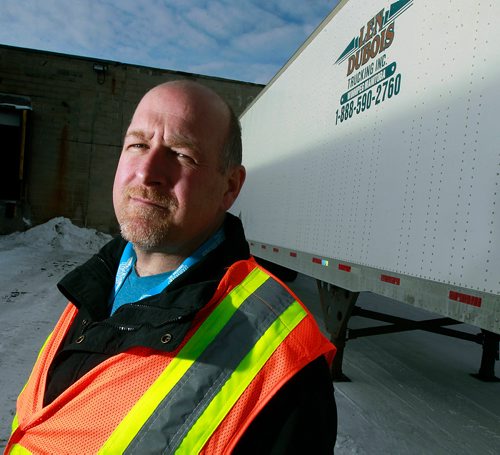 PHIL HOSSACK / WINNIPEG FREE PRESS -  Jason Dubois, CEO of Len Dubois Trucking poses in his freight yard on Elgin ave Thursday.  See Martin Cash story. - January 3, 2019.