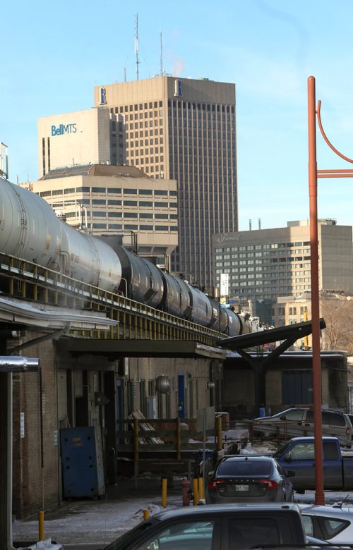 RUTH BONNEVILLE / WINNIPEG FREE PRESS

Tanker rail cars snake their way through the heart of Winnipeg as they move from the eastern end of the city near Hwy. 59, through the Forks downtown then south to Pembina crossing before finally heading westward down Taylor Ave. before leaving the city.  

See Dylan's story on oil tankers.

 Jan 04, 2019 
