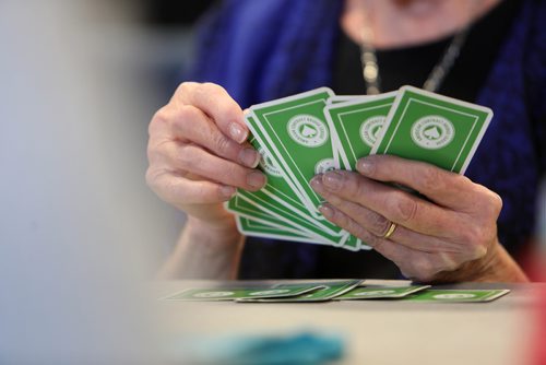 RUTH BONNEVILLE / WINNIPEG FREE PRESS

Story for Sunday feature: Bridge players build community around card tables at Soul Sanctuary church.
 
Set of action shots of people playing pool Wednesday afternoon.  

See Brenda Suderman story. 

 Jan 02, 2019 
