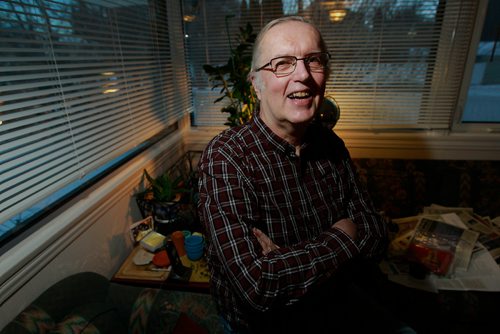 PHIL HOSSACK / WINNIPEG FREE PRESS - Gavin Scott poses in his St James home Friday. Scott is a retired teacher whose wife Beverly was also a teacher- shes been hospitalized with Alzheimer and he is volunteering with the Alz. Society of Manitobas new campaign with caregivers talking about what its like living with disease. Carol Sanders story. January 4, 2019
