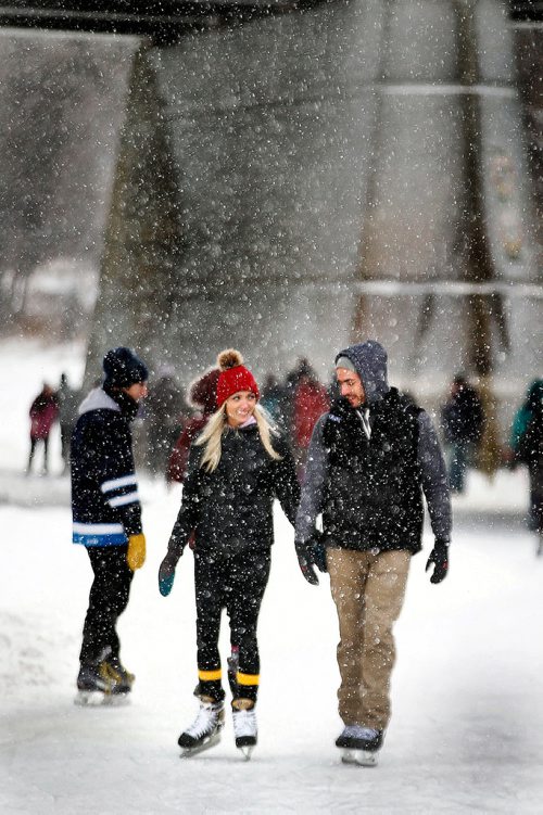 PHIL HOSSACK / WINNIPEG FREE PRESS - Carlyne Rezansoff and Pat McCarthy enjoy a slow glide down the Fork's RIver Trail Saturday. See story. January 5, 2019