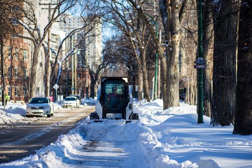 MIKAELA MACKENZIE / WINNIPEG FREE PRESS
A bike lane on Assiniboine Avenue gets cleared on Monday, Jan. 7, 2019. 
Winnipeg Free Press 2018.