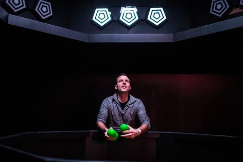 MIKAELA MACKENZIE / WINNIPEG FREE PRESS
Adam Schmidt, co-owner, previews the Activate Games real-life video game space in Winnipeg on Tuesday, Jan. 8, 2019. 
Winnipeg Free Press 2018.