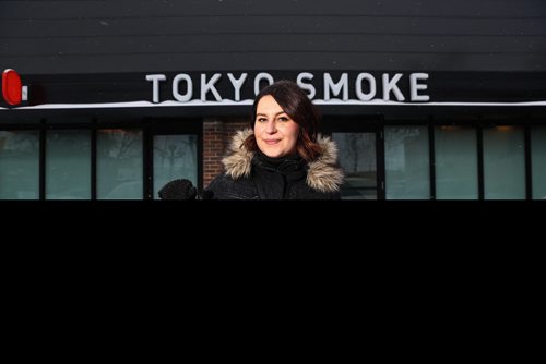 MIKE DEAL / WINNIPEG FREE PRESS
Jen Zoratti outside Tokyo Smoke in Osborne Village while doing a first-person story on the experience of buying pot. 
190108 - Tuesday, January 8, 2019