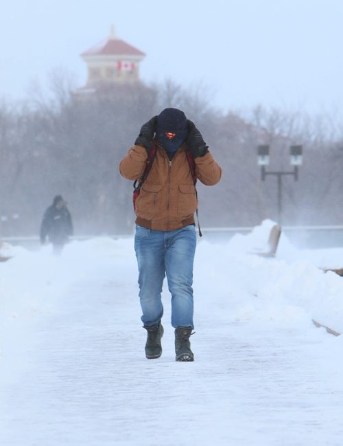 RUTH BONNEVILLE / WINNIPEG FREE PRESS

Standup photo 

Diva Singh, from India,  tries to protect himself from the wind as he makes his way westward from the University of Manitoba against blowing snow Tuesday afternoon.  


 Jan 8th, 2019 
