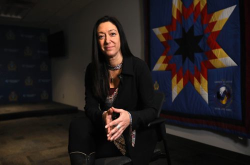 RUTH BONNEVILLE / WINNIPEG FREE PRESS


LOCAL - Conflict resolution training.

Portrait of Insp. Bonnie Emerson, taken in the media room at Winnipeg Police Service headquarters, for story on being selected one of 22 people from around the world to go to Thailand to participate in a three-month training course in conflict resolution.  
She will take part in intense training at Chulalongkorn University, including active hands-on training in a conflict zone and in a post-conflict zone. 
She will be using her time there to focus on WPS/Indigenous relations and when she returns will be sharing and implementing new ideas and strategies within the WPS in the coming year to strengthen their relationship with the Indigenous community. 
The course is sponsored by Rotary International.

Bonnie Emerson is Metis and is a 25 year veteran to WPS. 

Ashley Prest story.

Jan 9h, 2019 
