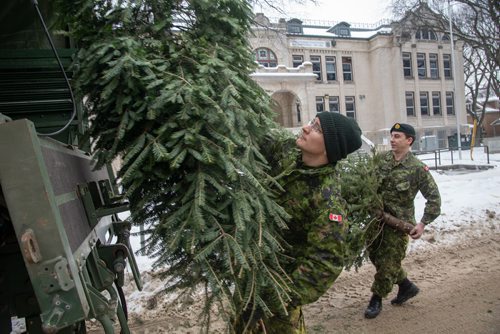 Canstar Community News Jan. 5 - Members of Minto Armoury's 38 Service Battalion picked up old Christmas trees in Wolselely and Minto on Jan. 5 as part of an annual service to the community. (EVA WASNEY/CANSTAR COMMUNITY NEWS/METRO)