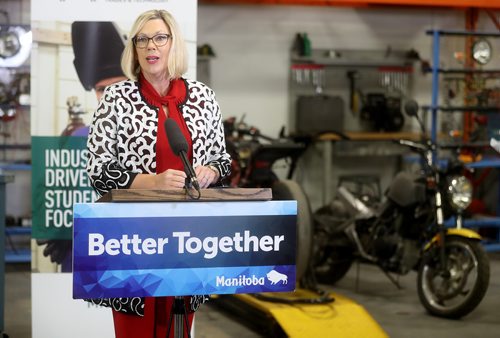 TREVOR HAGAN / WINNIPEG FREE PRESS
Sustainable Development Minister Rochelle Squires making a funding announcement at the Manitoba Institute for Trades and Technology (MITT), Monday, January 14, 2019.