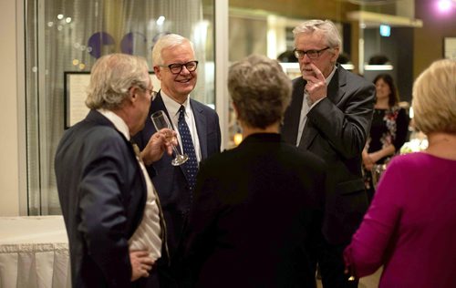 SUBMITTED PHOTO

L-R: Herb Peters, Roger Groening and others enjoy appetizers and bubbly  at the second annual Candace House dining experience fundraiser, Eat, Drink and Be Giving, at ERA Bistro in the Canadian Museum for Human Rights on Nov. 18, 2018. (See Social Page)