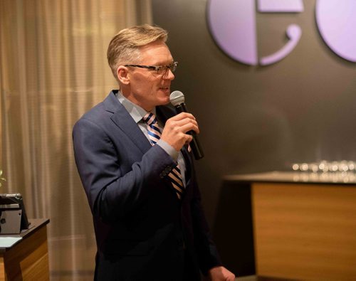 SUBMITTED PHOTO

Darryl Stewart (Candace House board chair) speaks to guests at the second annual Candace House dining experience fundraiser, Eat, Drink and Be Giving, at ERA Bistro in the Canadian Museum for Human Rights on Nov. 18, 2018. (See Social Page)