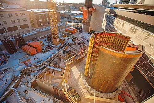 MIKE DEAL / WINNIPEG FREE PRESS
A view of the construction of the Inuit Art Centre from the roof of the Winnipeg Art Gallery Wednesday afternoon.
190116 - Wednesday, January 16, 2019.