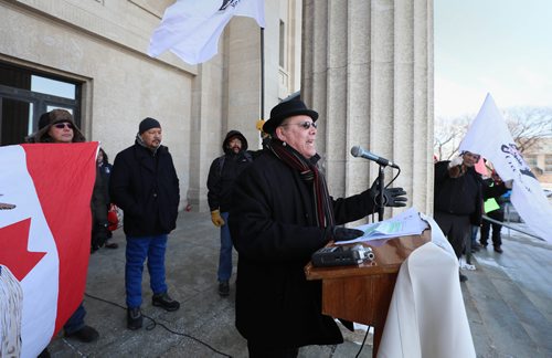 RUTH BONNEVILLE / WINNIPEG FREE PRESS

Local - Keeyask Rally


Local, Four northern Manitoba First Nations, who are part of the  Keeyask Hydroelectric Limited Partnership, hold public rally on issues related to Hydro development, at the Legislative Building Friday. 

Photo of MKO Grand Chief Garrison Settee (hat), speaking at the podium during  rally outside the Legislative Building on Friday 

See Jessica Botelho-Urbanski story.

Jan 18th, 2019 
