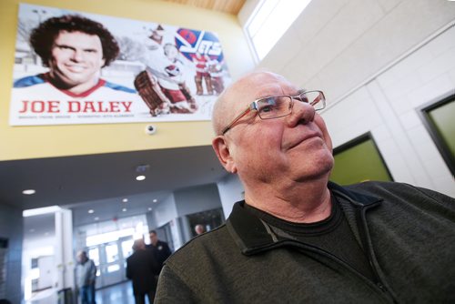 JOHN WOODS / WINNIPEG FREE PRESS
Former Winnipeg Jet Joe Daley is photographed at a mural unveiling in his honour at the Bronx Community Centre in Winnipeg  Sunday, January 20, 2019.