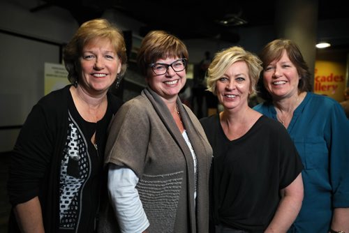 RUTH BONNEVILLE / WINNIPEG FREE PRESS

SPORTS - curling hall of fame

Group photo of the 1981 Canadian Junior Women's Championship Team, Lynne Fallis, Caroline Hunter, Karen Tresoor and Karen Fallis (left to right), who are  2019 team inductees into the Manitoba Curling Hall of Fame which was announced at press conference at Manitoba Sports Hall of Fame building, Tuesday 



See Mike McIntyre story. 

January 22nd, 2019
