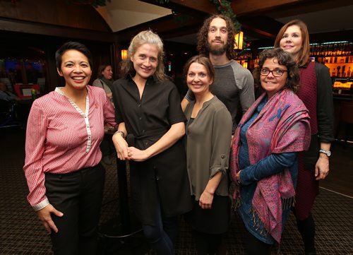 JASON HALSTEAD / WINNIPEG FREE PRESS

L-R: Sarah-Jane Marquez-Hicks (director of finance and administration, Nine Circles), Claire Meiklejohn, Kim Witges (manager, Nine Circles), Brian Hauri, Gayleen Dimond and Cheryl Cusack at Nine Circles Community Health Centres Crimson & Cocktails: A World AIDS Day Mixer on Nov. 29, 2018, at Bailey's Restaurant & Lounge in the Exchange District. (See Social Page)