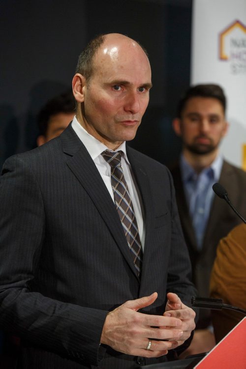 MIKE DEAL / WINNIPEG FREE PRESS
Jean-Yves Duclos, Minister of Families, Children and Social Development and Minister Responsible for Canada Mortgage and Housing Corporation (CMHC) makes a federal Government funding announcement related to a new housing project with the University of Winnipeg Community Renewal Corporation.

190123 - Wednesday, January 23, 2019.