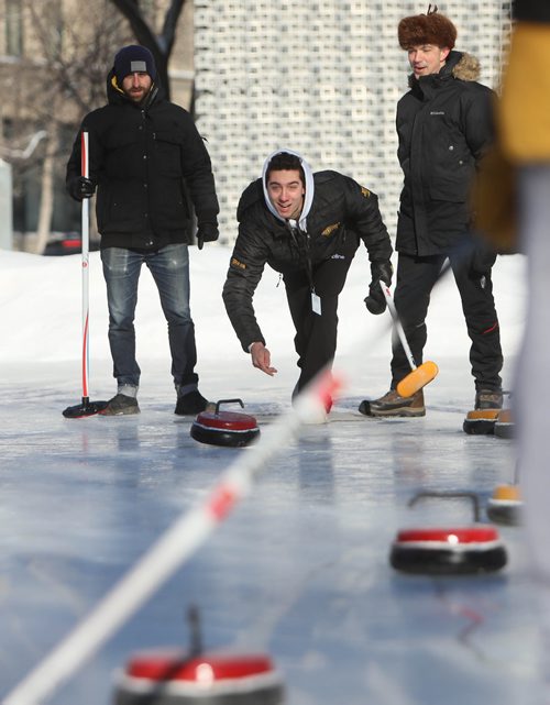 RUTH BONNEVILLE / WINNIPEG FREE PRESS

Local, Exchange curling rink

The Exchange District BIZ opens its popular  rink in Old Market Square with Mayor Brian Bowman, board members of the Biz and players on the Canadian Junior Curling team, over the lunch hour onThursday.   

Photo of World Junior Curler, Brendan Bilawka, as he throws his rock during fun game Thursday. 

January 24th, 2019
