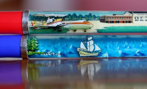 TREVOR HAGAN / WINNIPEG FREE PRESS
Western Canada Aviation museum and Nonsuch on a pen from the museum.Debbie Carriere owns one of the largest collections of floaty pens in the world, Thursday, January 24, 2019. for dave sanderson intersection