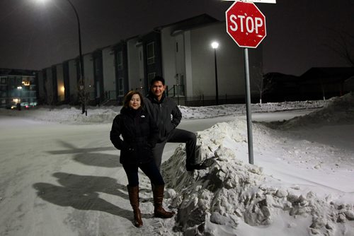PHIL HOSSACK / WINNIPEG FREE PRESS - Rodel and Elizabeth Olesco, neighborhood watch volunteers pose in their neighborhood. See story. - January 24, 2019