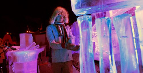 PHIL HOSSACK / WINNIPEG FREE PRESS - Norwegian artist Terje Isungset's performs on instruments made of Ice as Hardy New Music fans shrouded in the mist formed by their freezing breath take in the Winnipeg New Music Festival's "Glacial Time". -  January 25, 2019