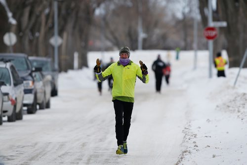 JOHN WOODS / WINNIPEG FREE PRESS
Runners take part in the 6th annual Frostbite River Run, a fundraiser in support of programming and activities at Riverview Community Centre in WinnipegSunday, January 27, 2019. The Frostbite River Run is part of the Riverview Winter Classic - a series of outdoor events held in January at the community centre.