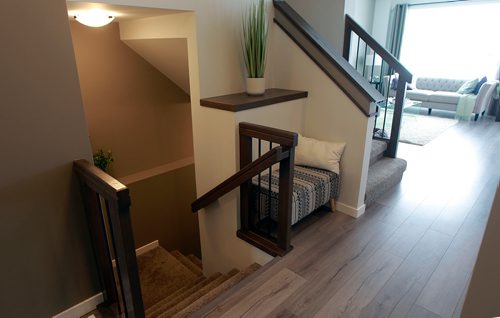 PHIL HOSSACK / WINNIPEG FREE PRESS - 78 Rowntree Ave. in Bridgwater Trails. Landing on the main floor leading to 2nd level and basement. - January 28, 2019.