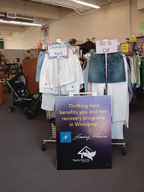 Canstar Community News Proceeds from sales at Prairie Crocus Thrift Store (C-930 Nairn Ave.) go to benefit two non-profit organizations: Finding Freedom and Dignity House. (SHELDON BIRNIE/CANSTAR/THE HERALD)
