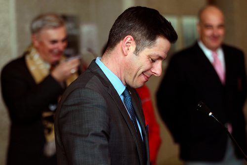 PHIL HOSSACK / WINNIPEG FREE PRESS - Mayor Brian Bowman at a City Hall Press Conference announcing the annual Duckworth Challenge. See Mike Sawatzky's story.  - January 29, 2019.